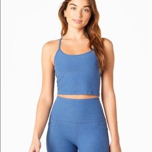 Beyond Yoga Spacedye Slim Racerback Cropped Tank - Washed Denim